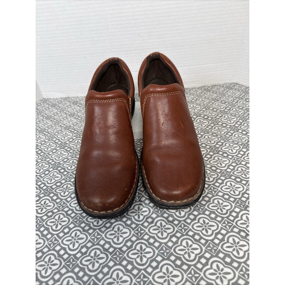 Thom McAn Shoes Womens 7.5 Slip On Loafers Brown Leather Round Toe Casual Low